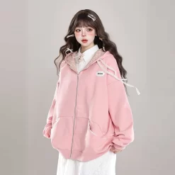 American Sweet Girl Style Oversize Hooded Coat 19 American Sweet Girl Style Oversize Hooded Coat -Kawaii Fashion Shop American Sweet Girl Style Oversize Hooded Coat 2