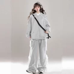 American Sweet Girl Style Oversize Hooded Coat 18 American Sweet Girl Style Oversize Hooded Coat -Kawaii Fashion Shop American Sweet Girl Style Oversize Hooded Coat 3