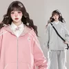 American Sweet Girl Style Oversize Hooded Coat -Kawaii Fashion Shop American Sweet Girl Style Oversize Hooded Coat 8