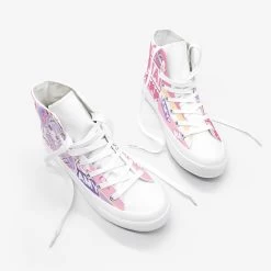 Game Girl Print High Cut Canvas Sneaker 11 Game Girl Print High Cut Canvas Sneaker -Kawaii Fashion Shop Amy and Michael Fashion Anime Cartoon Girls Sneakers Vulcanized Female Students kawaii High Top Casual Hand 3