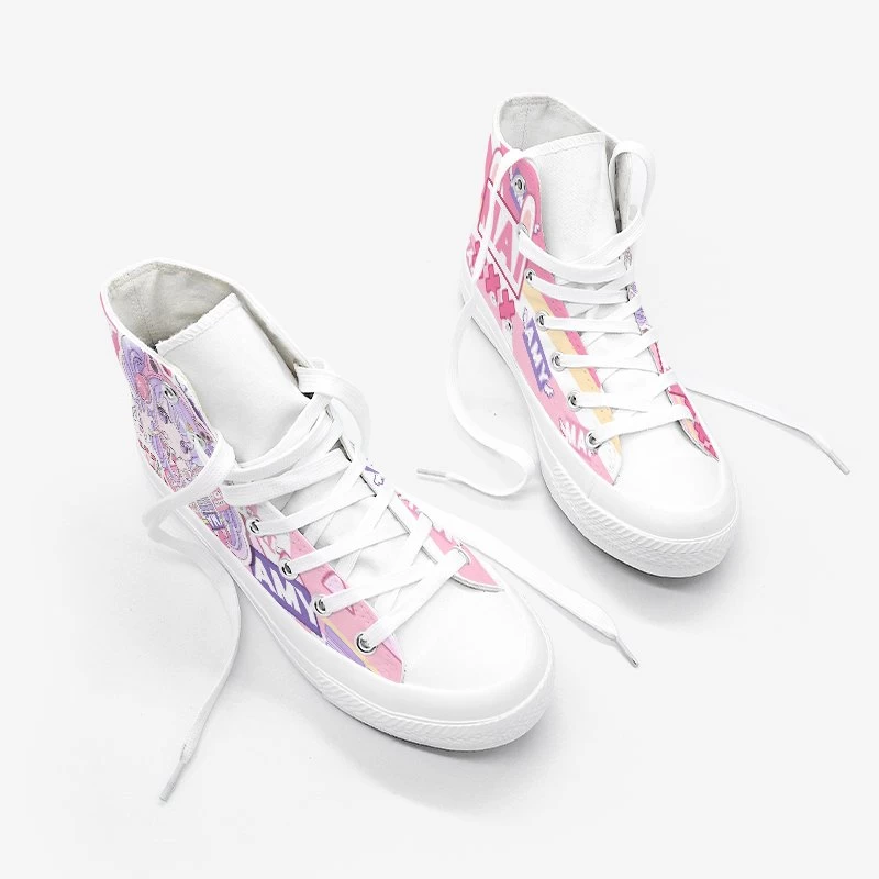 Game Girl Print High Cut Canvas Sneaker 6 Game Girl Print High Cut Canvas Sneaker - Image 4