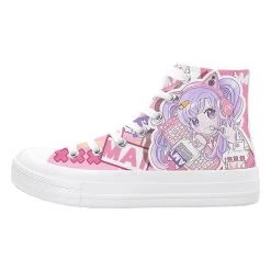 Game Girl Print High Cut Canvas Sneaker 13 Game Girl Print High Cut Canvas Sneaker -Kawaii Fashion Shop Amy and Michael Fashion Anime Cartoon Girls Sneakers Vulcanized Female Students kawaii High Top Casual Hand 5