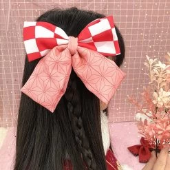 Anime Hair Bow Clips -Kawaii Fashion Shop Anime Demon Slayer Headwear Hair Band Cosplay Cute Cartoon Woman Hair Accessories 4
