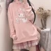 Kawaii My Melody Oversized Hoodie -Kawaii Fashion Shop Anime Print Hoodie Sweatshirt Harajuku Hoody Teen Girls Autumn Women Loose Long Sleeve Kawaii Solid Sweatsuit