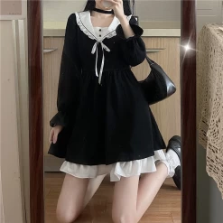 Autumn Black Lolita Dress -Kawaii Fashion Shop Autumn Black Lolita Dress 5