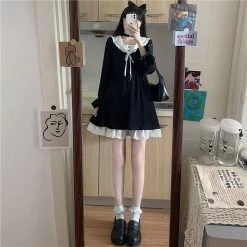 Autumn Black Lolita Dress -Kawaii Fashion Shop Autumn Black Lolita Dress 7