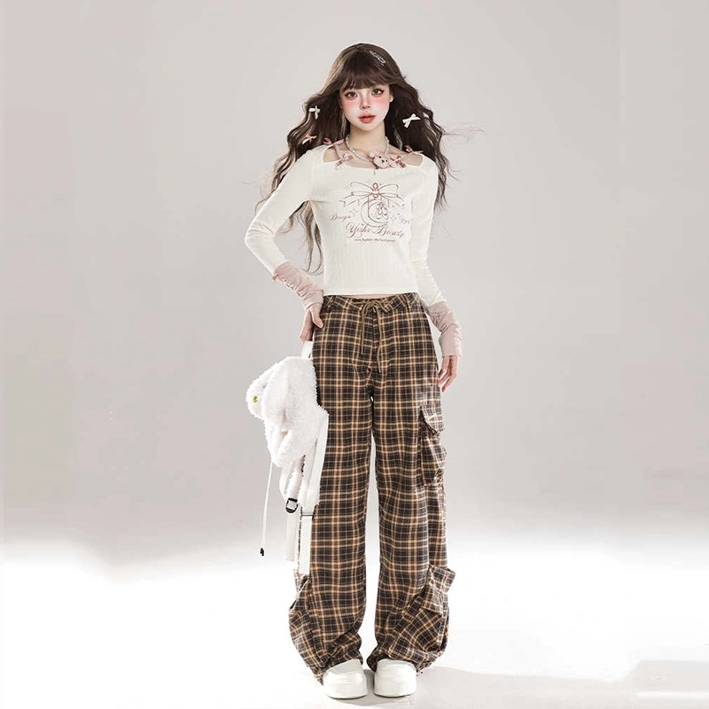 BF Style Pink Plaid Straight Overalls 8 BF Style Pink Plaid Straight Overalls - Image 6