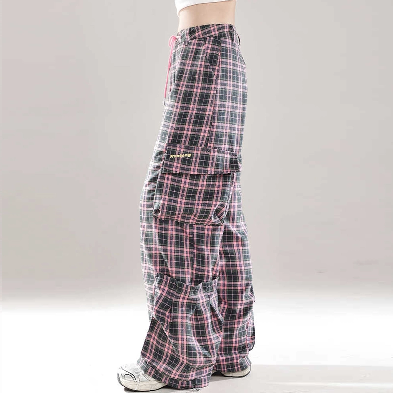 BF Style Pink Plaid Straight Overalls 7 BF Style Pink Plaid Straight Overalls - Image 5