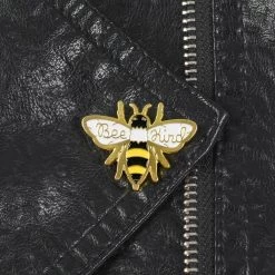 Cute Bees Inspired Pin 10 Cute Bees Inspired Pin -Kawaii Fashion Shop Be kind bee enamel pin Hard working Collecting honey brooches Kindness insect Lapel pins badges Shirt 2