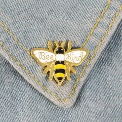 Cute Bees Inspired Pin 11 Cute Bees Inspired Pin -Kawaii Fashion Shop Be kind bee enamel pin Hard working Collecting honey brooches Kindness insect Lapel pins badges Shirt 3