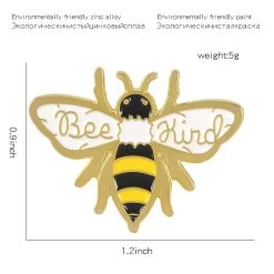 Cute Bees Inspired Pin 13 Cute Bees Inspired Pin -Kawaii Fashion Shop Be kind bee enamel pin Hard working Collecting honey brooches Kindness insect Lapel pins badges Shirt 5