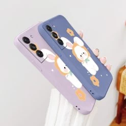 Kawaii Big Ears Bunny Galaxy Case -Kawaii Fashion Shop Big Ears Bunny Silicone Case For Samsung Galaxy S21 S20 FE S10 Ultra Plus S10e Note 4