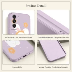 Kawaii Big Ears Bunny Galaxy Case -Kawaii Fashion Shop Big Ears Bunny Silicone Case For Samsung Galaxy S21 S20 FE S10 Ultra Plus S10e Note 5