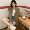 Single-Breasted Blazer -Kawaii Fashion Shop Black Blazer Women Casual Long Sleeve Button Korean Fashion Oversize Thin Blazer Jackets Female DesignFashion Coats2021