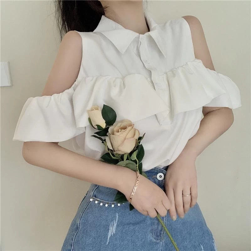 Cutout Shoulder Sleeved Shirt 3 Cutout Shoulder Sleeved Shirt