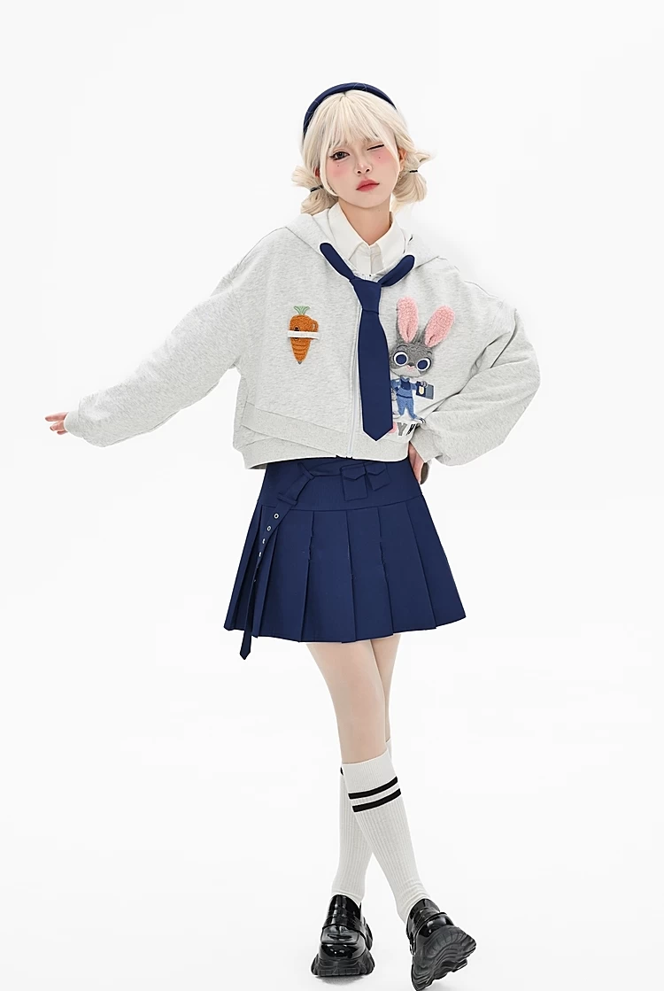 Blue All-match High Waist A-line Skirt 5 Blue All-match High Waist A-line Skirt - Image 3