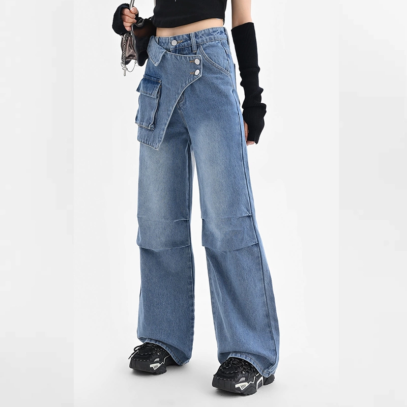 Blue Irregular Retro Wide-leg Jeans 12 Blue Irregular Retro Wide-leg Jeans - Image 10