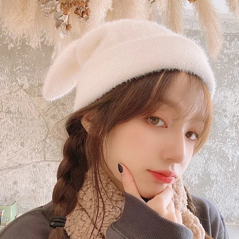 Kawaii White Bunny Ears Hat 5 Kawaii White Bunny Ears Hat - Image 3