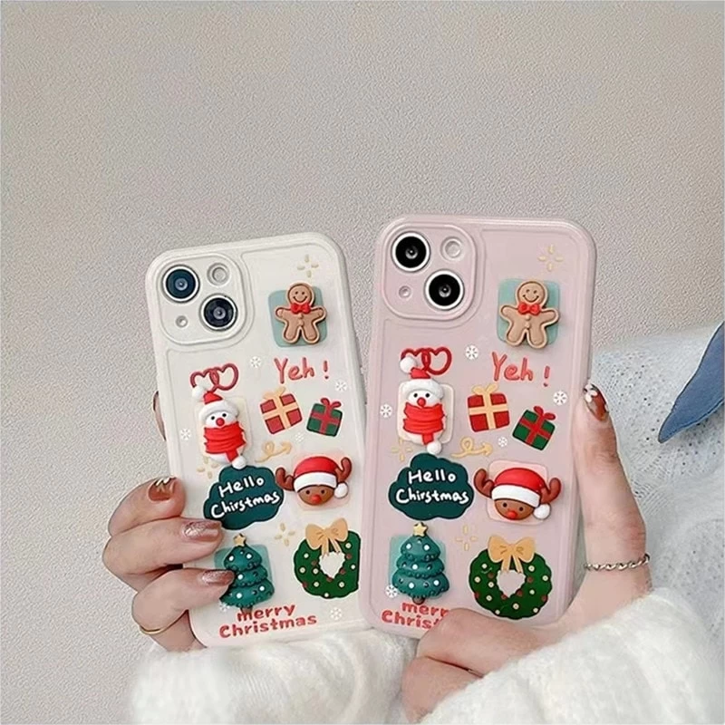Kawaii Cartoon 3D Snowman IPhone Case 3 Kawaii Cartoon 3D Snowman IPhone Case