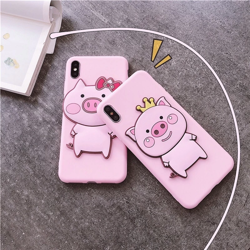Cartoon 3D Pig Couple Phone Case 8 Cartoon 3D Pig Couple Phone Case - Image 6