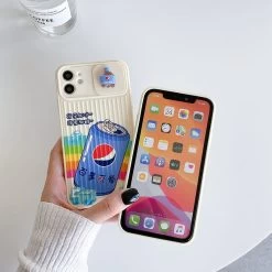 Cartoon Pepsi IPhone Case -Kawaii Fashion Shop Cartoon Camera Lens Protection Phone Case on For iPhone 12 11 Pro Max 8 7 Plus 4