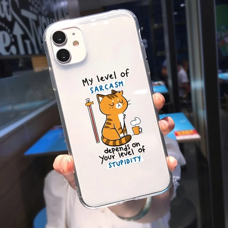Kawaii Cartoon Cat Transparent IPhone Case 5 Kawaii Cartoon Cat Transparent IPhone Case - Image 3