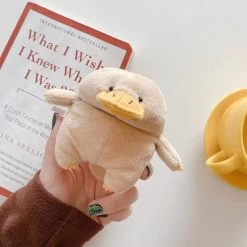 Cute Cartoon Plush Duck AirPods Case -Kawaii Fashion Shop Cartoon Cute 3D Plush Duck Hand Warmer Silicone Bluetooth Wireless Earphone Case For Apple AirPods pro 2
