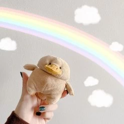 Cute Cartoon Plush Duck AirPods Case -Kawaii Fashion Shop Cartoon Cute 3D Plush Duck Hand Warmer Silicone Bluetooth Wireless Earphone Case For Apple AirPods pro 3