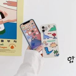 Cartoon Jurassic Dinosaur IPhone Case -Kawaii Fashion Shop Cartoon Jurassic Dinosaur Phone Case For iPhone 12 11 Pro Max XS XR X 7 8 4