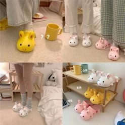 Lovely Rabbit Slippers -Kawaii Fashion Shop Cartoon Lovely Women Slippers Joker Soft Bottom Home Slippers Summer Sandals Slides Girls Hollow Out Beach 3