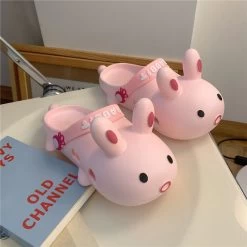 Lovely Rabbit Slippers -Kawaii Fashion Shop Cartoon Lovely Women Slippers Joker Soft Bottom Home Slippers Summer Sandals Slides Girls Hollow Out Beach 4