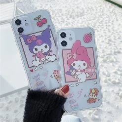 Kawaii Kuromi IPhone Case -Kawaii Fashion Shop Cartoon Phone Case Kawaii Sanrioed Kuromi My Melody Cute Silicone Clear Phone Case for iPhone 11 2