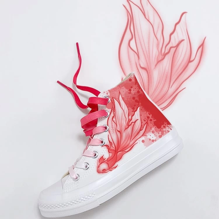 Cartoon Red Graffiti High Top Canvas Shoes 4 Cartoon Red Graffiti High Top Canvas Shoes - Image 2