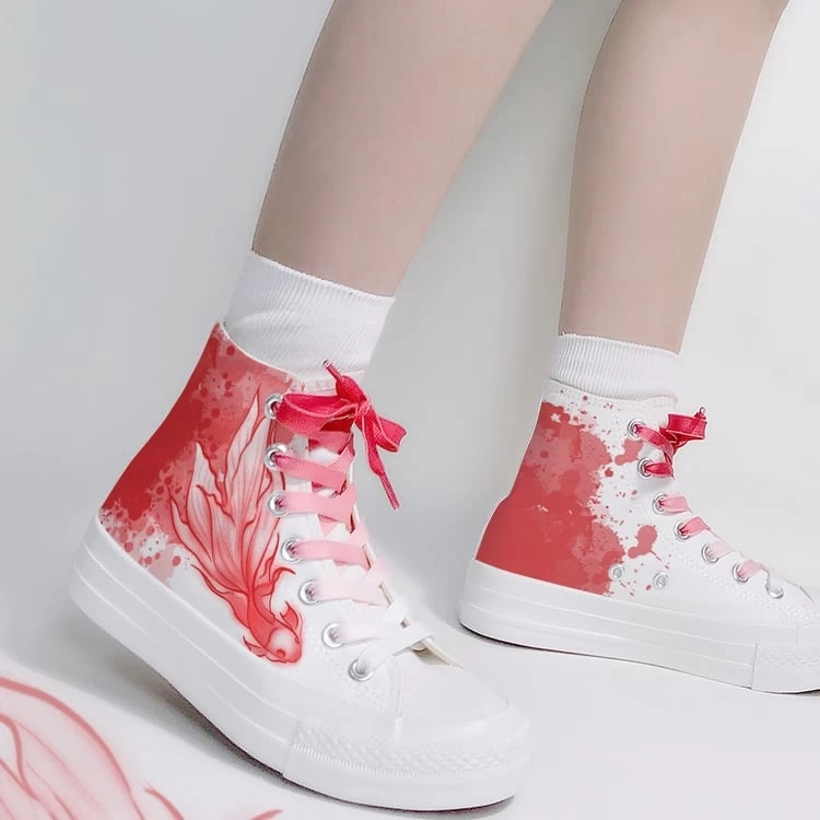 Cartoon Red Graffiti High Top Canvas Shoes 6 Cartoon Red Graffiti High Top Canvas Shoes - Image 4