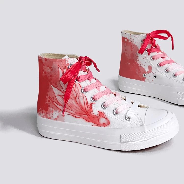 Cartoon Red Graffiti High Top Canvas Shoes 8 Cartoon Red Graffiti High Top Canvas Shoes - Image 6