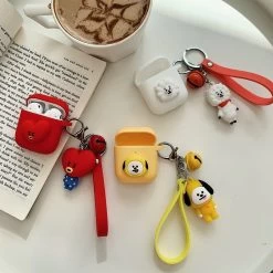 Kawaii BTS Mascots Airpods Case 10 Kawaii BTS Mascots Airpods Case -Kawaii Fashion Shop Case for AirPods 3 Cartoon Cute Hot Chocolate Kinder Kawaii Airpods Pro 2 Earphone Airpod 3 2