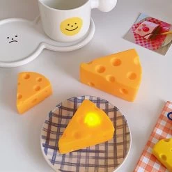 Cheese Night Light -Kawaii Fashion Shop Cheese Night Light Ins Desk Decoration Children Night Light Student Creative Gifts Gifts Birthday Ornaments Creative 3