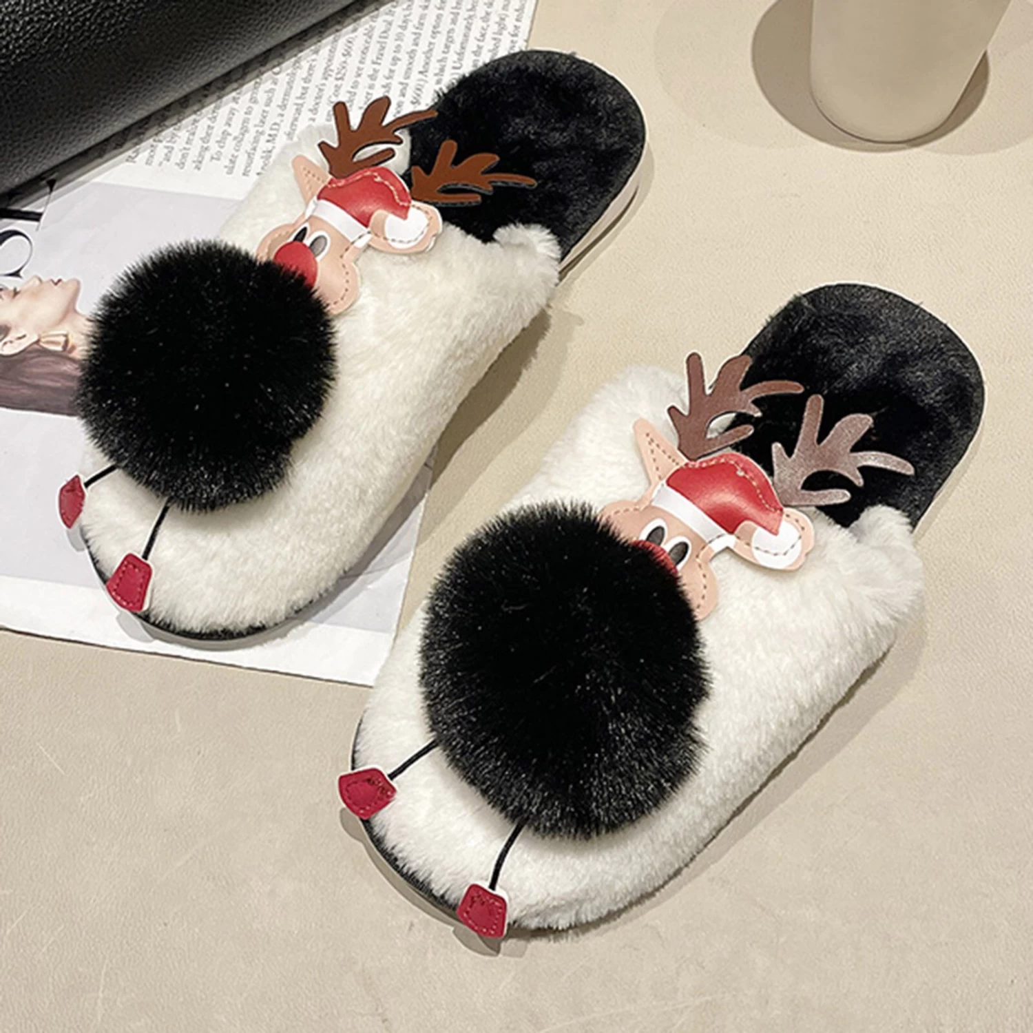 Kawaii Reindeer Slippers 5 Kawaii Reindeer Slippers - Image 3