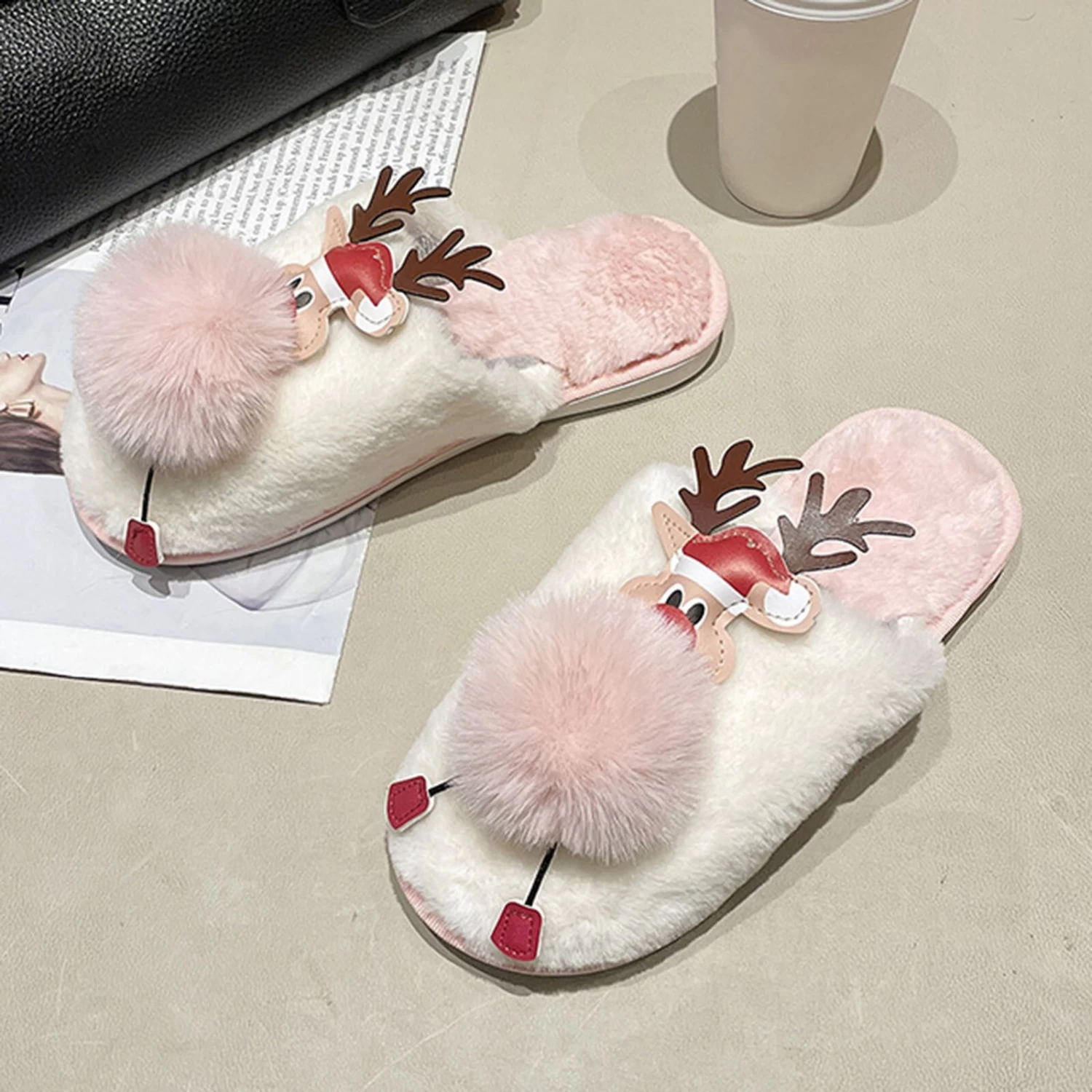 Kawaii Reindeer Slippers 6 Kawaii Reindeer Slippers - Image 4