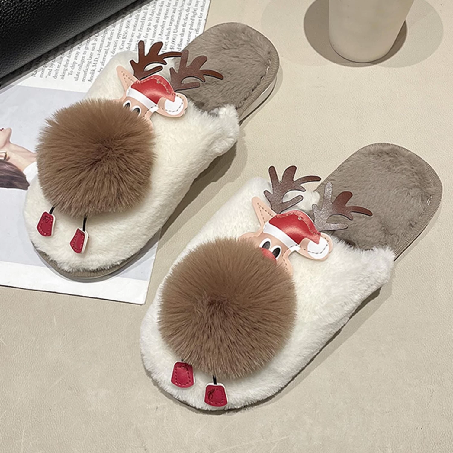 Kawaii Reindeer Slippers 3 Kawaii Reindeer Slippers