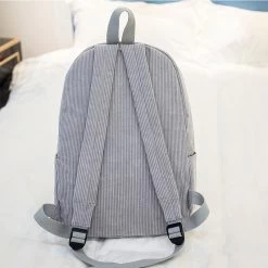 Corduroy School Backpack -Kawaii Fashion Shop College Style Soft Fabric Backpack School Bag Female Corduroy Design School Backpack For Teenage Girls Striped 3