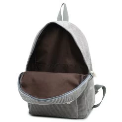 Corduroy School Backpack -Kawaii Fashion Shop College Style Soft Fabric Backpack School Bag Female Corduroy Design School Backpack For Teenage Girls Striped 4