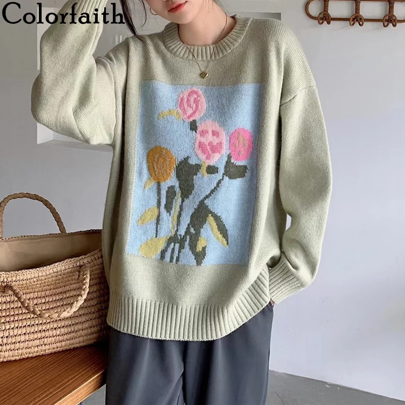 Korean Style Floral Knitted Sweater 11 Korean Style Floral Knitted Sweater - Image 9