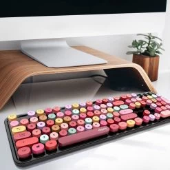 Colorful Wireless Keyboard -Kawaii Fashion Shop Cool red color wireless keyboard mouse color punk keyboard office 1