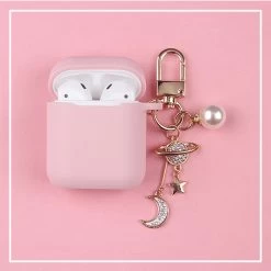 Astronaut Airpods Case -Kawaii Fashion Shop Cosmic Astronaut Spaceman Silicone Case for Apple AirPods 1 2 Case with Keychain Wireless Earphone Case 3