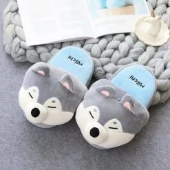 Cute Shiba Akita Inu Slippers 7 Cute Shiba Akita Inu Slippers -Kawaii Fashion Shop Couple Cartoon Cute Husky Shiba Home Winter Warm Non Slip Indoor Fluffy Floor Shoes Women s 1