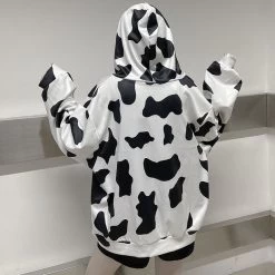 Kawaii Fashion Milk Cow Printed Hoodies -Kawaii Fashion Shop Cow Printed Women s Hoodies Harajuku Warm Female Hooded Tops Autumn Winter Ladies Girls Pullover Fashion 3