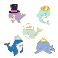 Cute Cartoon Whale Brooch 11 Cute Cartoon Whale Brooch -Kawaii Fashion Shop Creative Cartoon Explosion Five color Small Whale Alloy Brooch Fashion Playful Marine Life Students All match 4