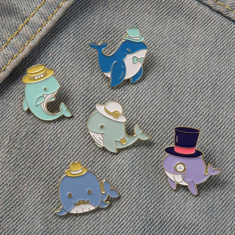 Cute Cartoon Whale Brooch 3 Cute Cartoon Whale Brooch