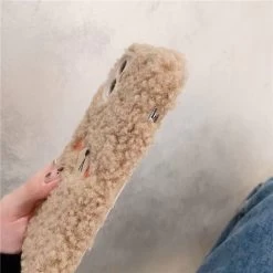 Kawaii Brown Bear Plush IPhone Case -Kawaii Fashion Shop Cute Brown Bear Plush Phone Case For Iphone 11 12 13 Pro Max 6 7 8 5